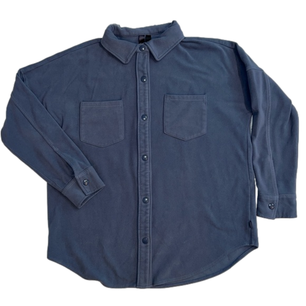 Mondetta Men’s dusty blue fleece shirt jacket shacket size M EUC